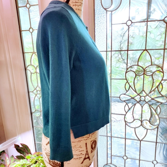 Boden Teal Green Cropped Cardigan S - Picture 3 of 10